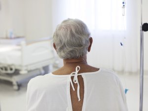 Rear view hospital gown