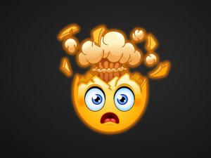 Mind blown emoji edit CR Canva composite