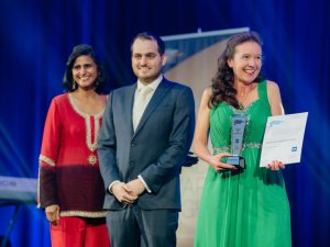 Health Navigator Trust accepts the first award of the night NZPHA