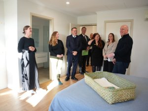 Shane Reti and Christopher Luxon at Wanaka primary birthing facility 
