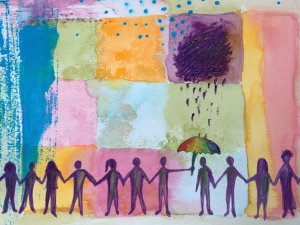 Watercolour people rain CR stellalevi on iStock