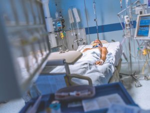 Young man intensive care 