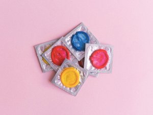 Colourful condoms