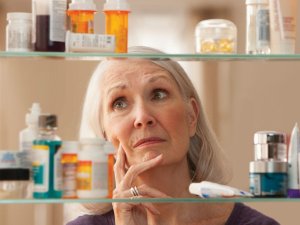 Polypharmacy, aged, elderly woman, medicine