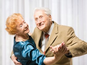 Older couple ballroom dancing