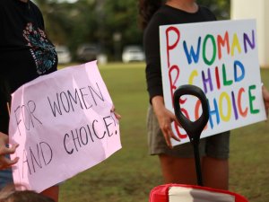Women with signs