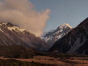 Aoraki/Mt Cook at sunset from Hermitage