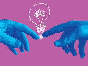 Blue hands lightbulb CR Pict Rider on iStock 