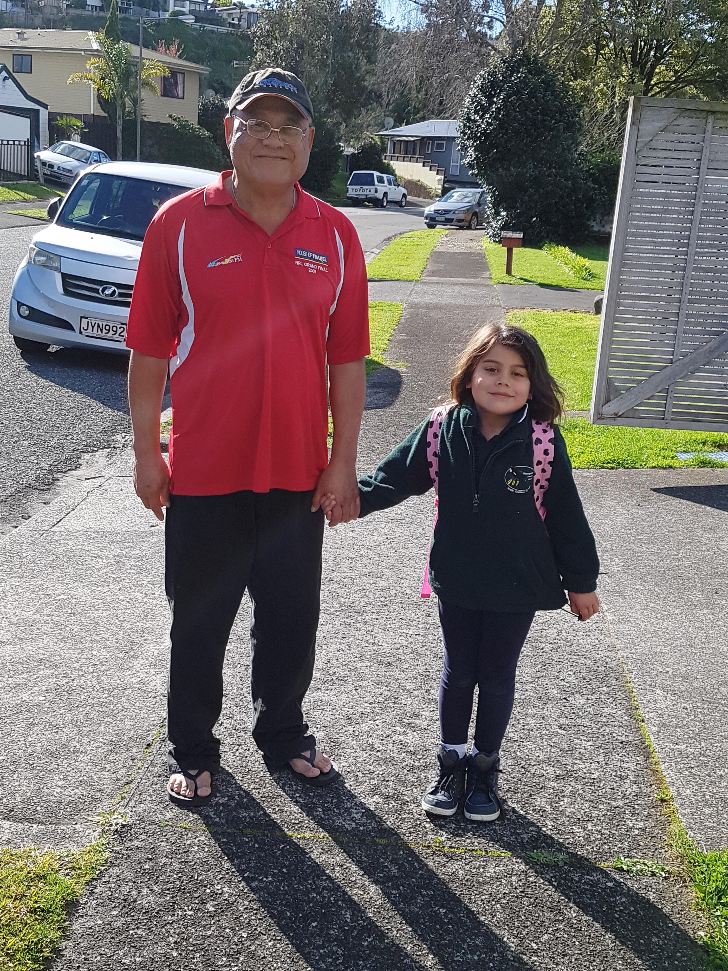 Jack Kaleopa and granddaughter