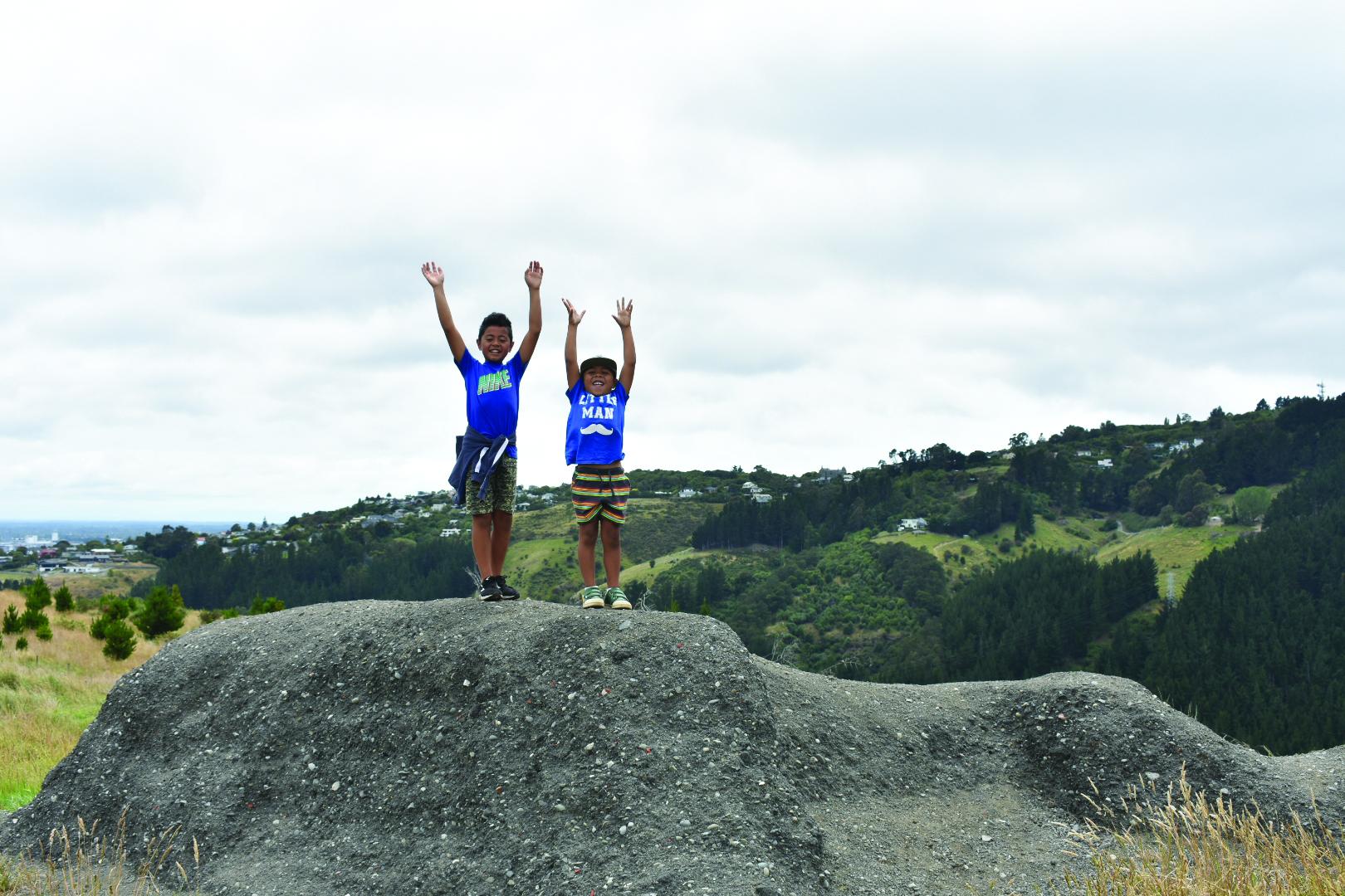 Boys on rock