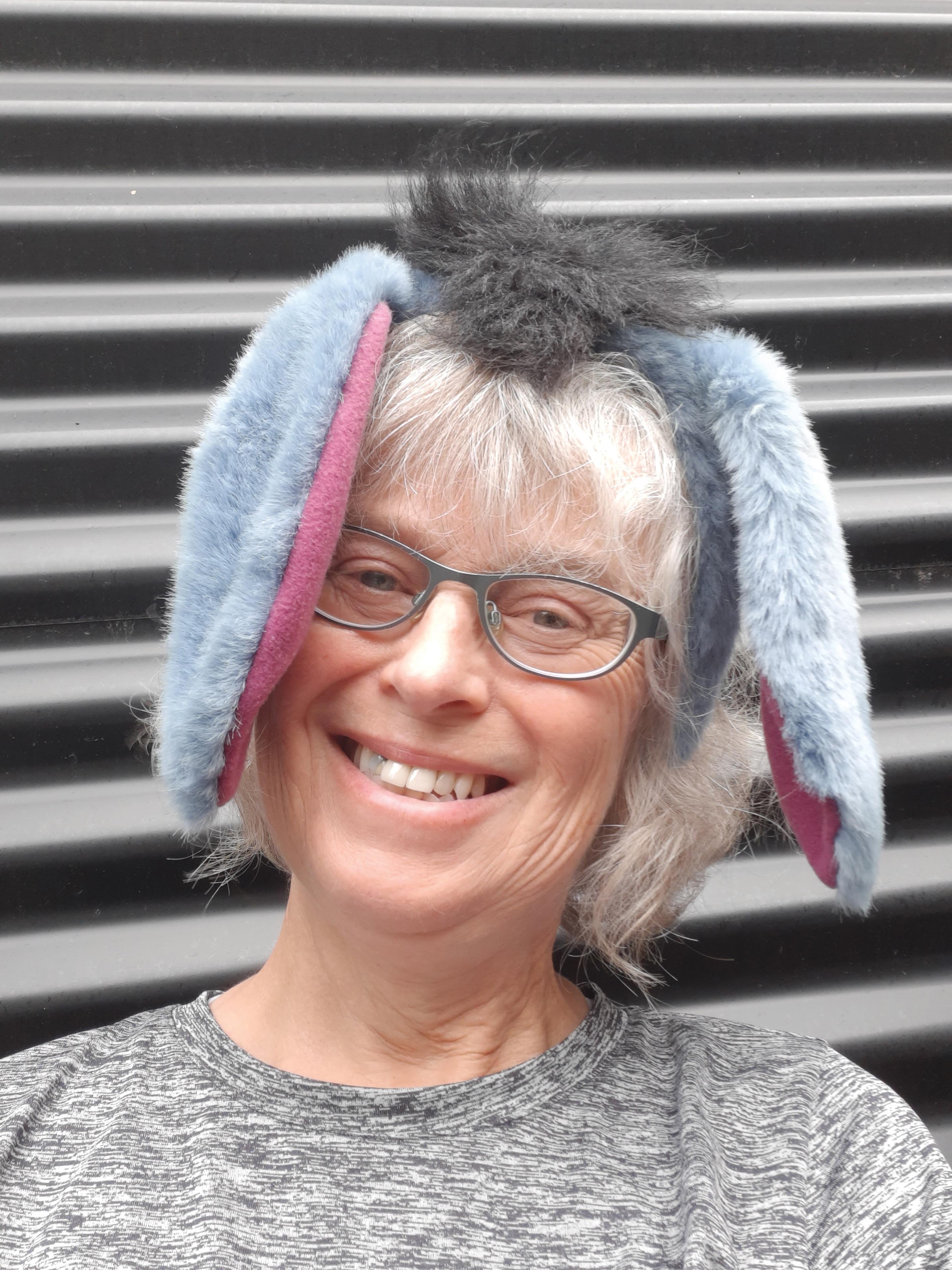 Fiona wearing Eyeore ears