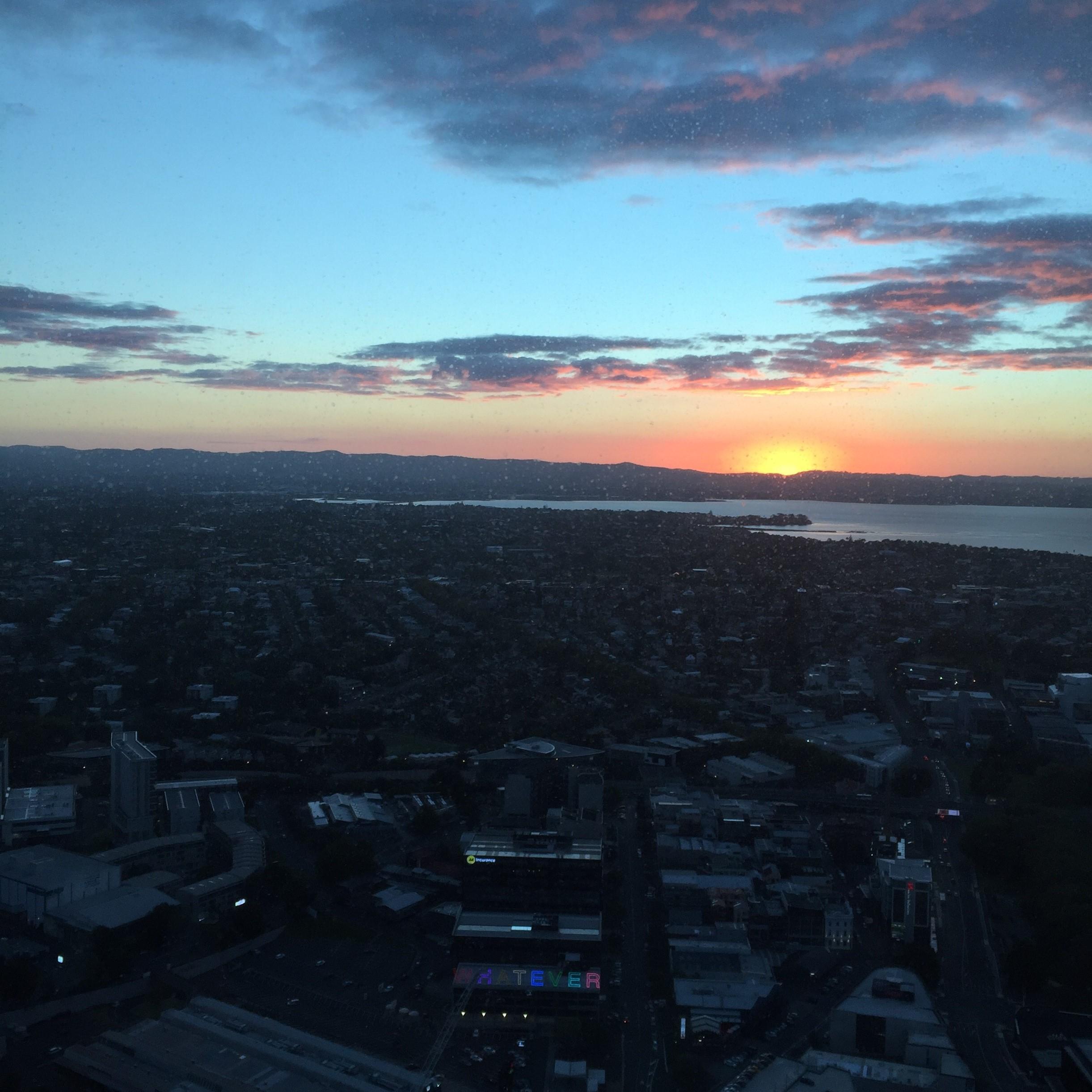 Sunset Sky Tower, Auckland