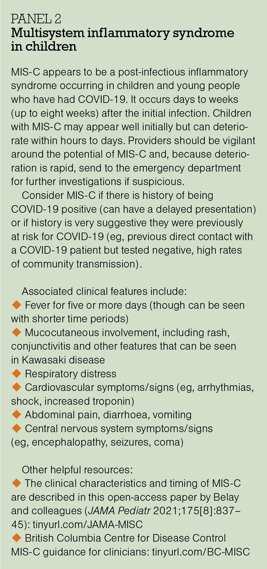 Multisystem inflammatory syndrome in children