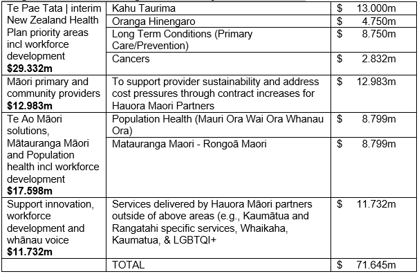 Budget 2022 Commissioning Investments by Te Aka Whai Ora
