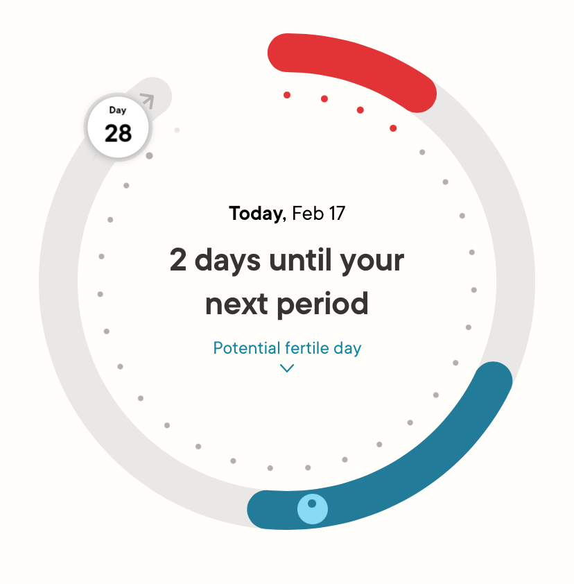 Clue menstrual app screenshot