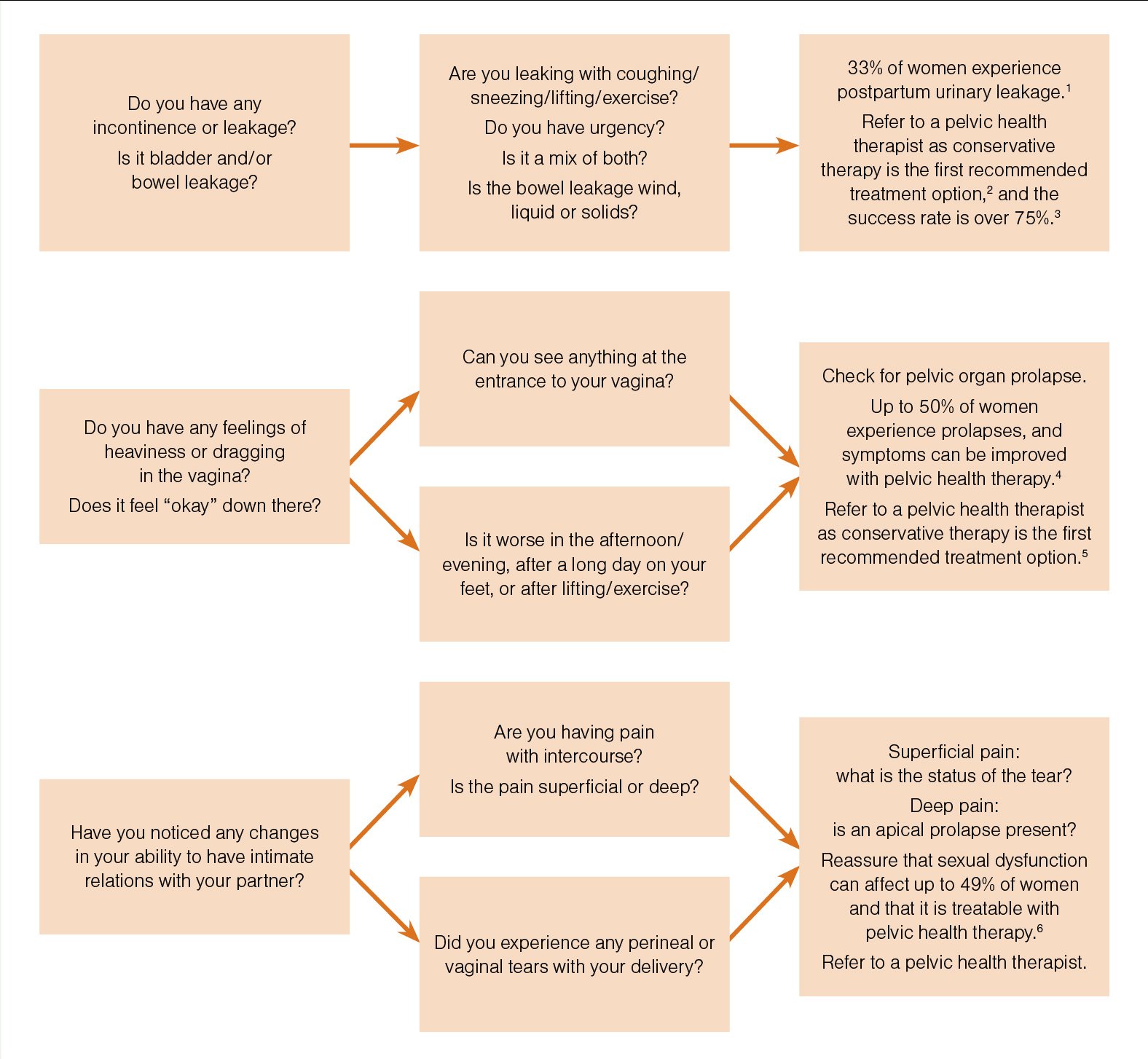 Maternal birth injury screening questions for health professionals