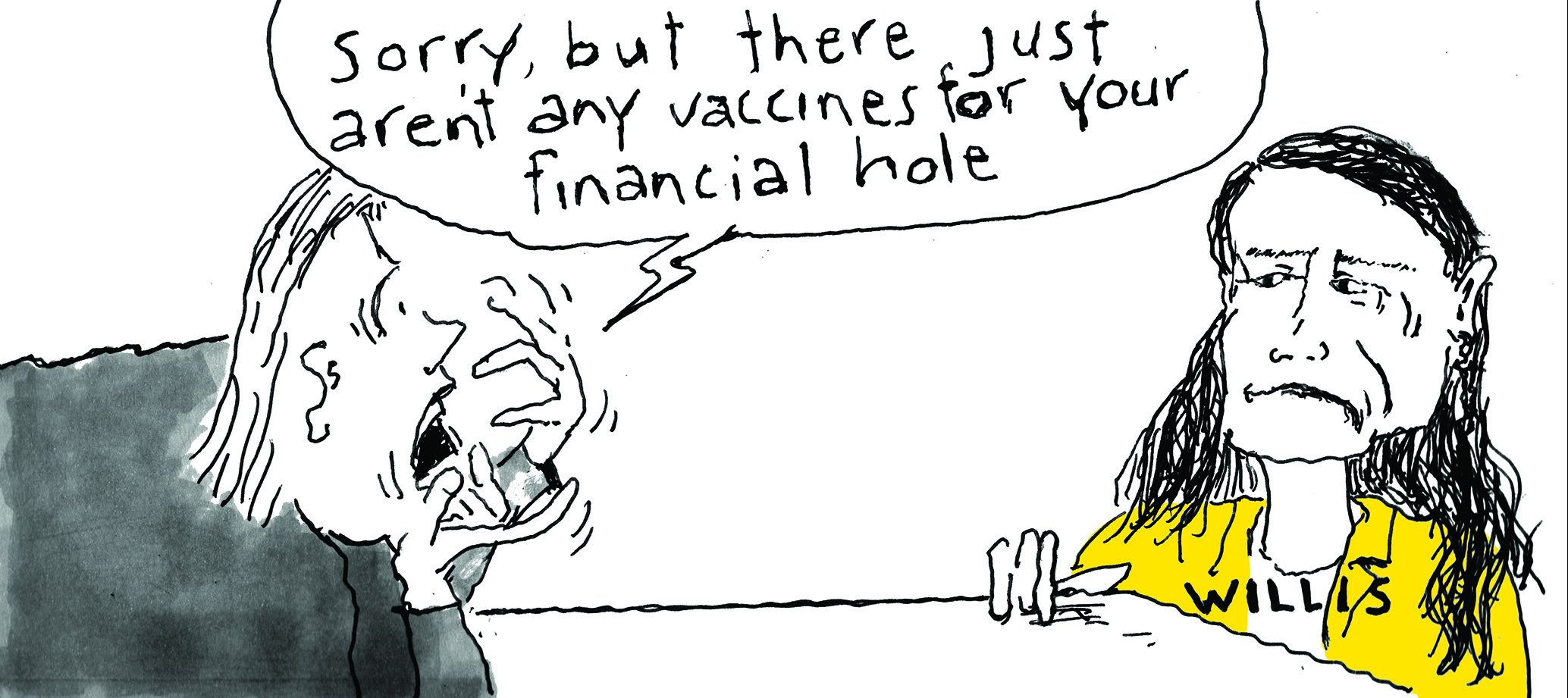 10 April Second Opinion Financial hole [Image: Malcolm Walker]
