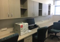 The upstairs off stage area – a place for GPs to work away from the busy downstairs area
