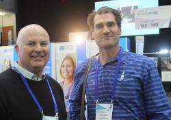 Paul Kelly of Seqirus NZ Ltd with Dean Foster from Kaipara Medical Centre  