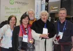 Judith Crann, Margy Smith, Marc Shaw and Lynne Shaw of Worldwise Travellers and Rod Wynne Jones of Pukekohe Family Health Care 