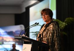 Fiona Bolden, chair of the New Zealand Rural General Practice Network, gives the conference opening address
