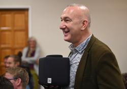 Marlborough GP Buzz Burrell puts a question to health minister Andrew Little