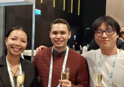 Medical students Geraldine Atchico and Ondre Hapuku-Lambert; and engineering student Joseph Kaw; all from the University of Auckland