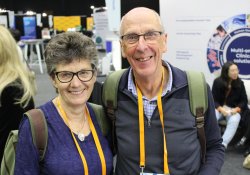 Nurse Clare Smiley, Eastside Medical Centre, New Plymouth and retired GP Ian Smiley, attending the GPCME for the first time as a spouse 