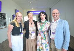 HiNZ’s Zara Scholefield and chief operating officer Kylie Williams, Hekate co-founder and managing director Elizabeth Zizik and Digital Health Week MC and engagement specialist Greg Ward