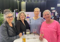 Hato Hone St John Healthcare Relationship Managers (HCRM) Jennifer Broad and Sally Johnson, First aid training Janine Gambrill and HCRM Vanessa Thompson.